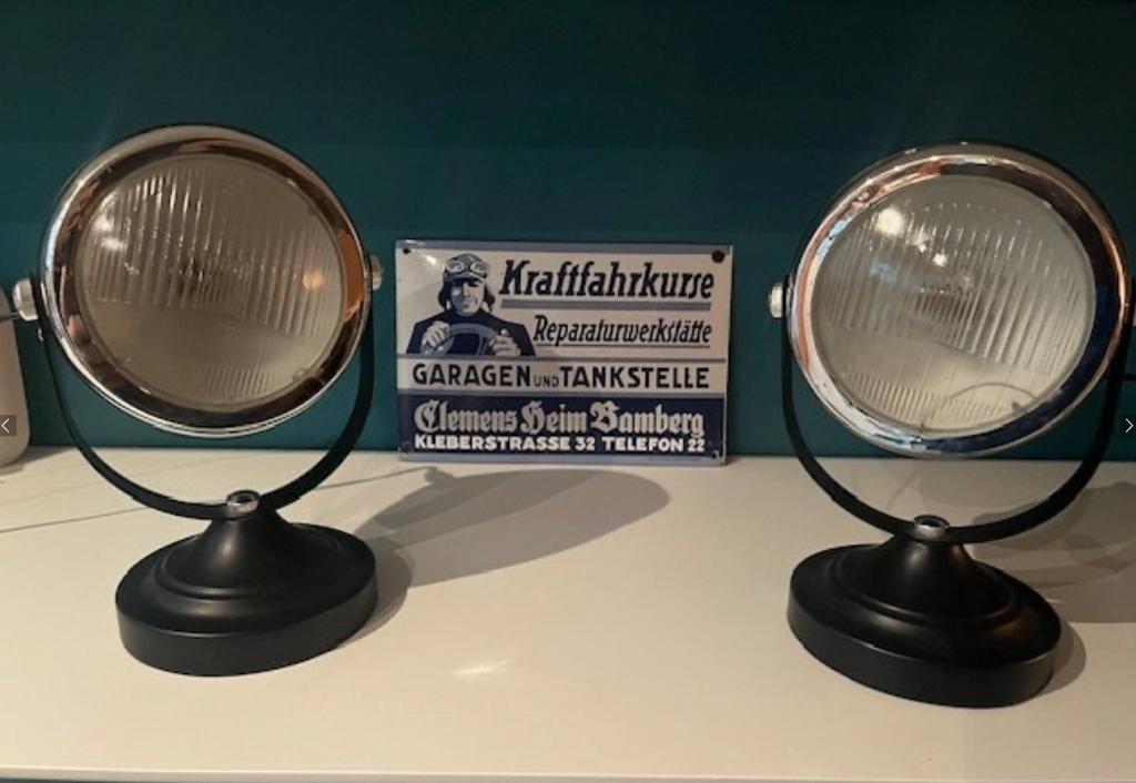 Retro Bureaulampen - Vespa 125 uitvoering, Ophalen of Verzenden, Glas