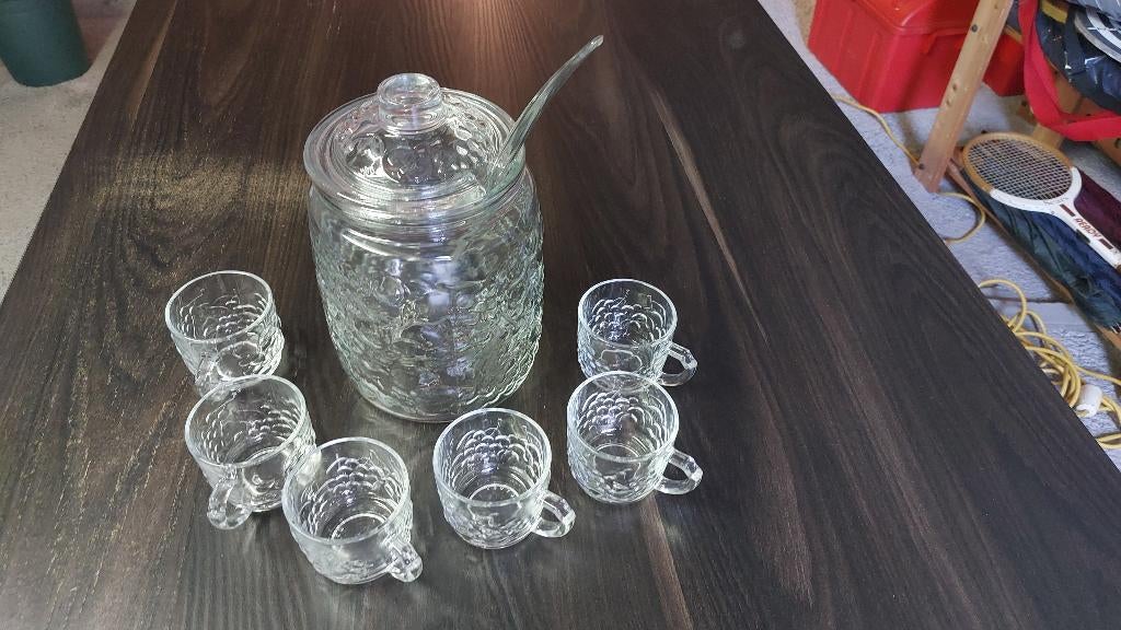 sangria servies, Huis en Inrichting, Ophalen of Verzenden, Zo goed als nieuw, Overige stijlen, Glas of Glazen