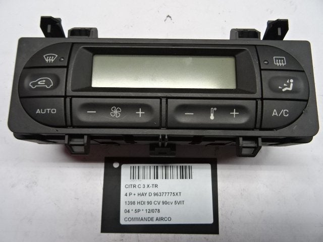 PANNEAU DE COMMANDE CLIMATISATION C3 (FC / FL / FT), Citroën, Mevr. I. Hauben, Utilisé, Rue de l'Espoir 34 34
4030  GRIVEGNÉE, BE
