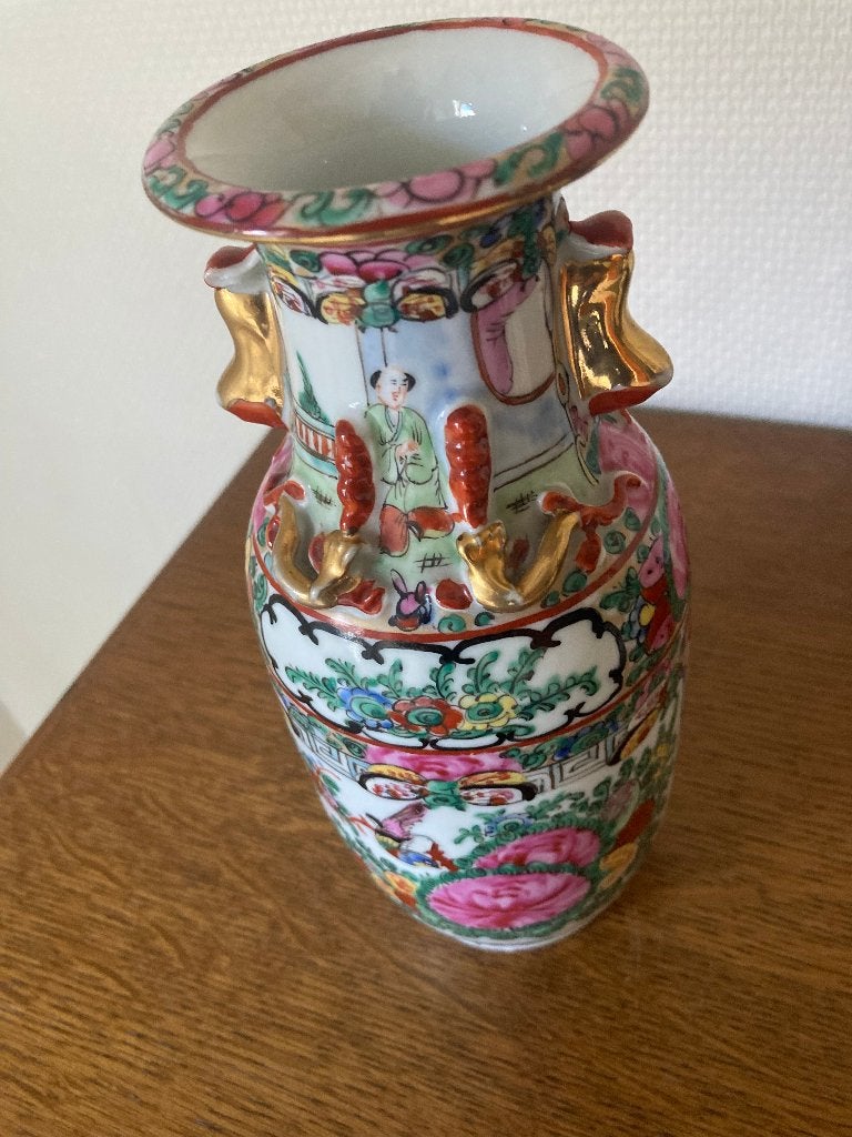 vase oriental Hauteur 19 cm, Enlèvement ou Envoi