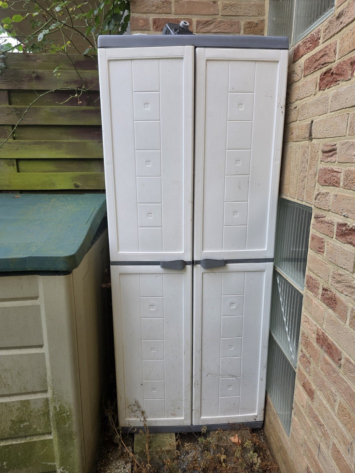 Armoire de rangement extérieure - 2 portes, 2 niveaux, Jardin & Terrasse, Enlèvement