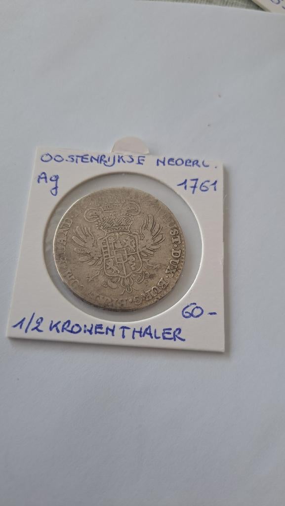 Oostenrijkse nederlanden 1/2 kronenthaler 1761 AG, Ophalen of Verzenden