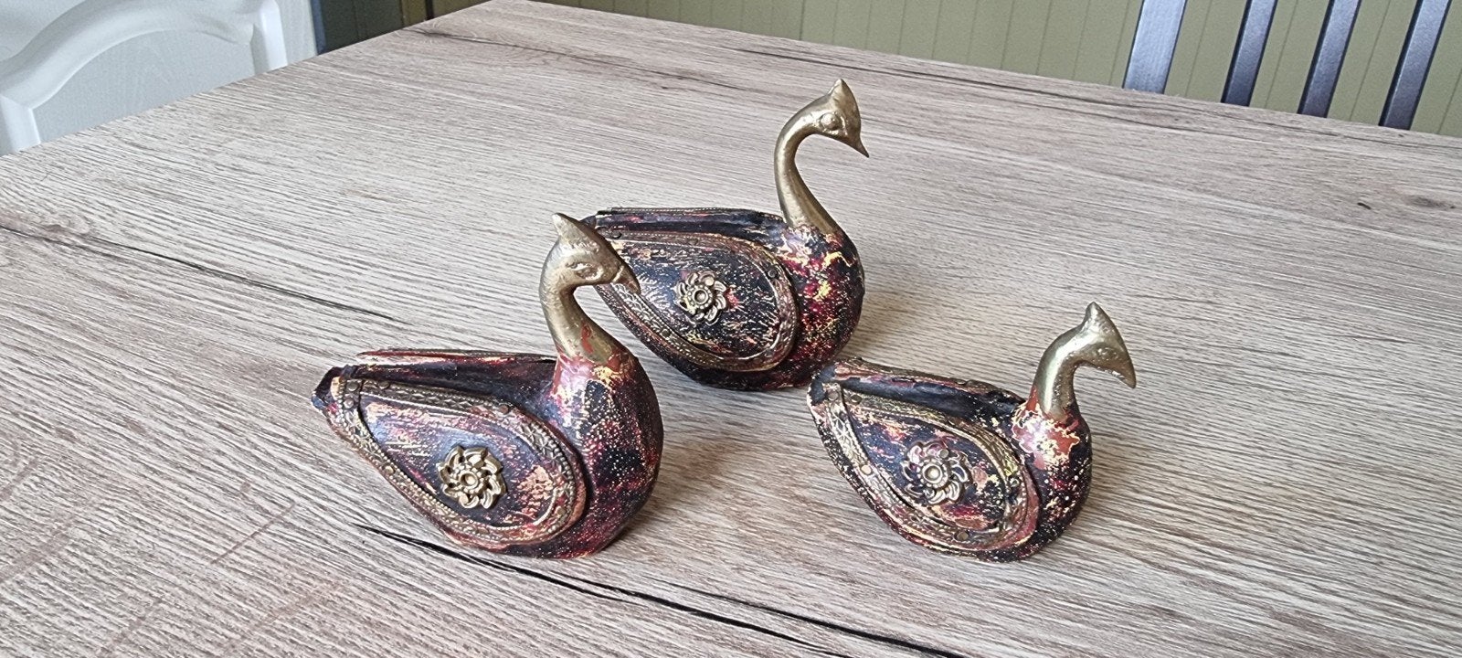 Vintage uit hout gesneden Indische ganzen / eenden, Ophalen of Verzenden, Hout