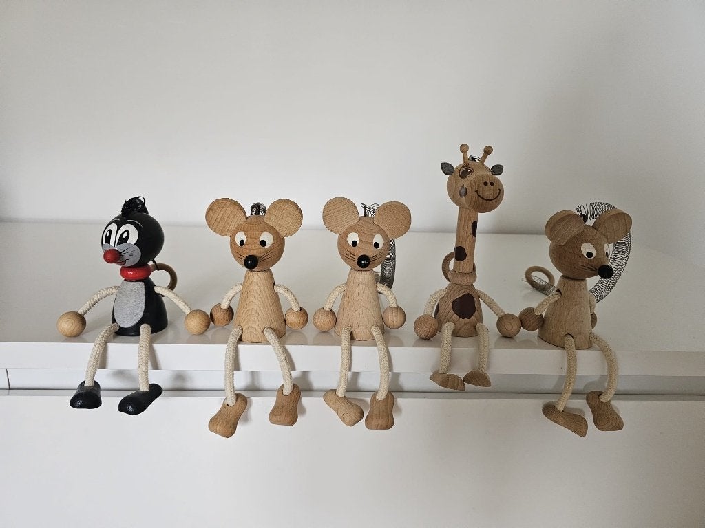 Houten popjes met veer, Kinderen en Baby's, Kinderspulletjes, Ophalen, Gebruikt
