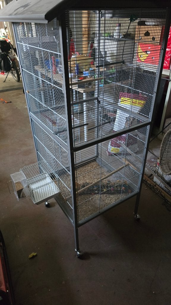 vogelkooi, Dieren en Toebehoren, Vogels | Hokken en Kooien, Ophalen, Zo goed als nieuw, Metaal, Vogelkooi