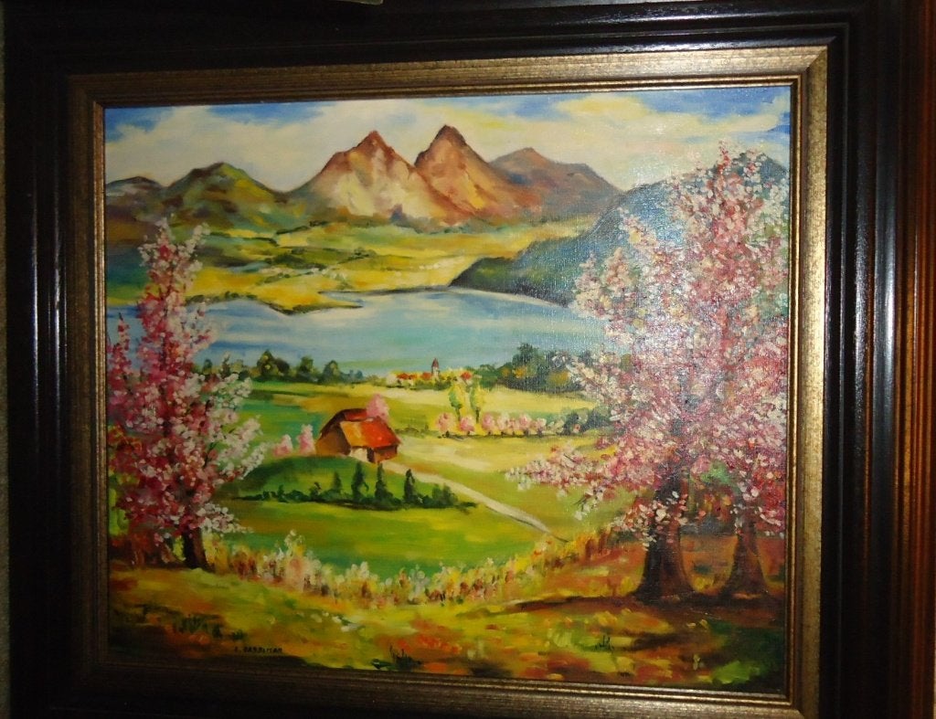 Grote schilderij op doek- panorama, Antiek en Kunst, Ophalen