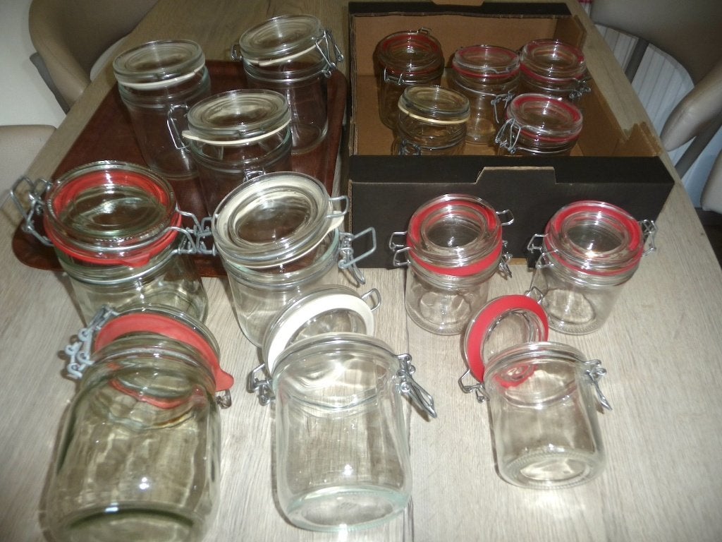 Glazen voorraadpotten, Voorraadpot, Ophalen, Zo goed als nieuw, Glas