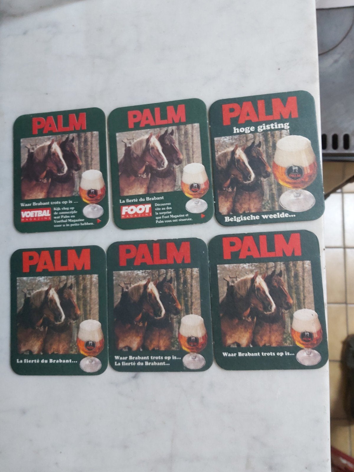 Palm bierviltjes 6 stuks, Ophalen of Verzenden