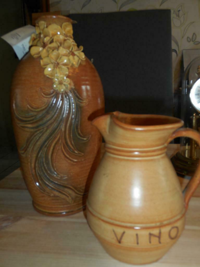 1 Cruche à vin, 3 vases et pots artisanaux, Maison & Meubles, Neuf, Enlèvement ou Envoi, Poterie, Autres styles