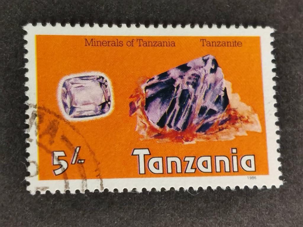Tanzania 1986 - mineralen - Tanzaniet, Ophalen of Verzenden, Tanzania, Gestempeld