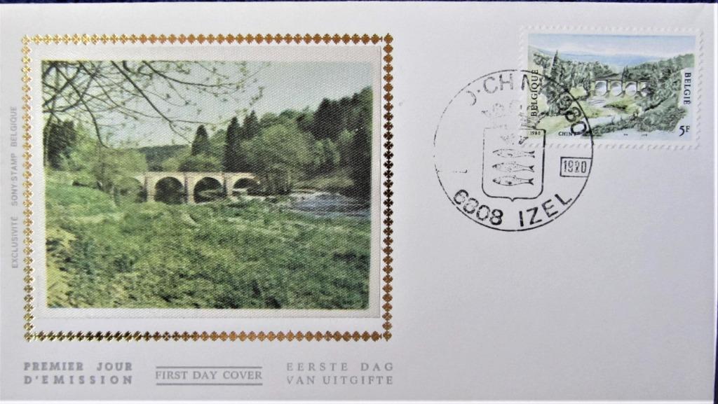 FDC OP ZIJDE- TOERISME- CHINY, Ophalen of Verzenden, Gestempeld, Plaats of Gebouw