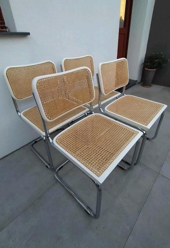 Cesca stoelen naar model B32 van Marcel Breuer, Huis en Inrichting, Ophalen, Hout, Wit, Cesca volgens model B32 van Marcel Nreuer