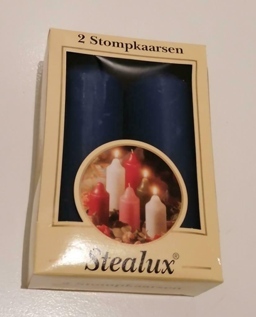 Lot stompkaarsen 14 cm Stealux, Ophalen of Verzenden, Blauw, Overige materialen