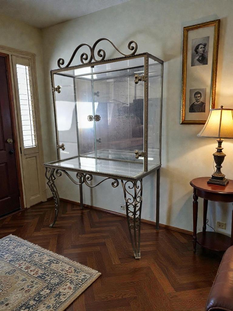 vitrine/etagère/étagère en verre vintage, Enlèvement ou Envoi, Utilisé