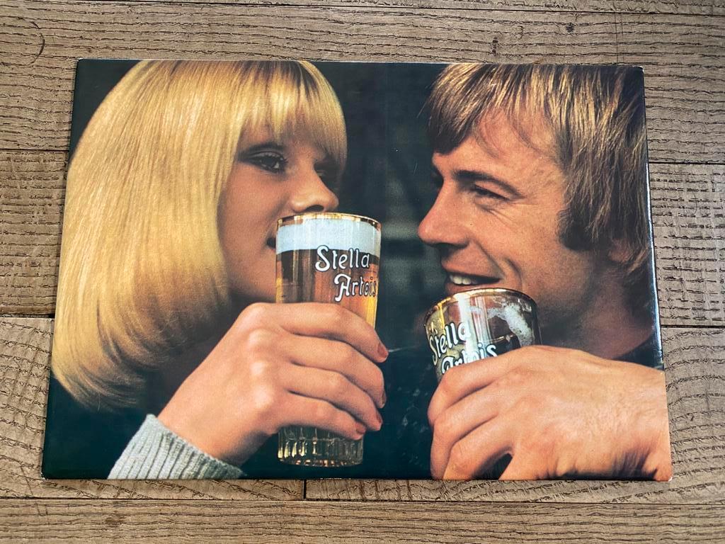 Stella Artois GLACOIDE - reclame 1975, Verzenden, Gebruikt, Reclamebord, Plaat of Schild, Stella Artois