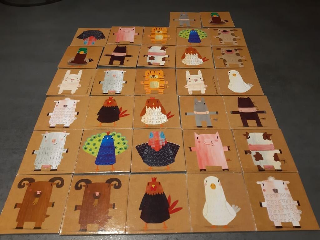 Janod memo + puzzel duo koffer. Voorzijde: memo 32 delig., Ophalen, Gebruikt