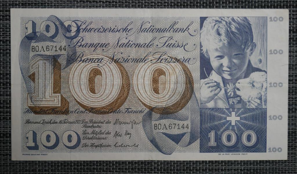 Bankbiljet 100 Zwitserse Franken, Postzegels en Munten, Ophalen of Verzenden, Overige landen, Los biljet
