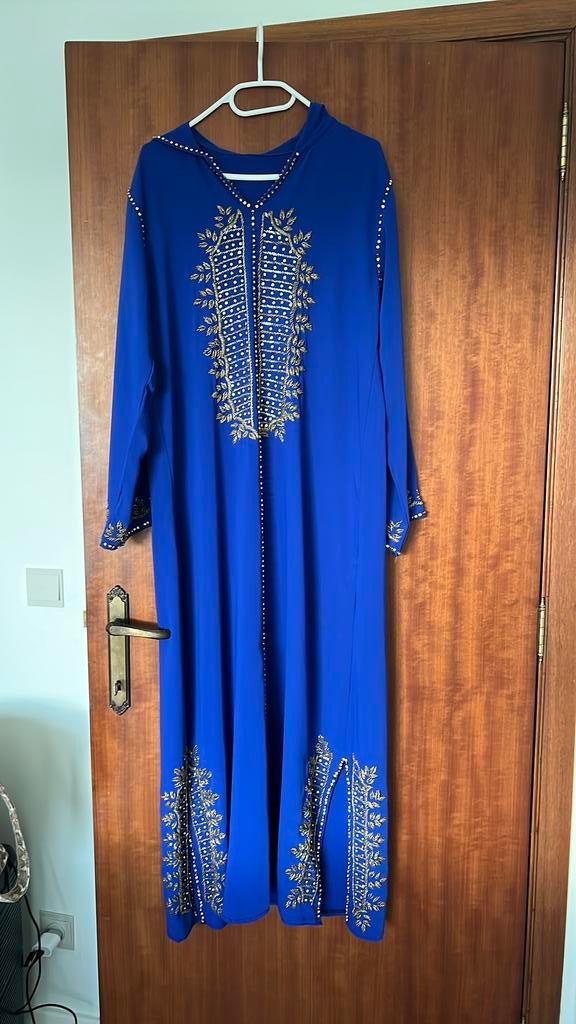 Blauwe jelaba, Kleding | Dames, Gelegenheidskleding, Ophalen, Zo goed als nieuw