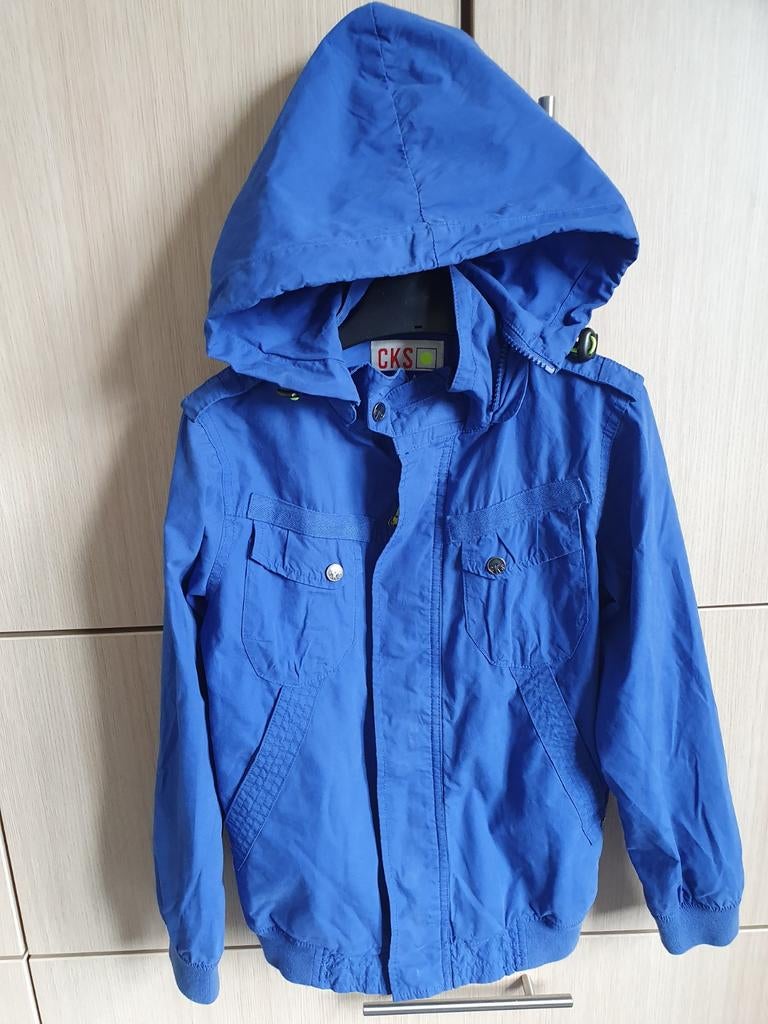 blauwe jas met kap - CKS - maat 140, Ophalen, Jongen of Meisje, Jas, CKS
