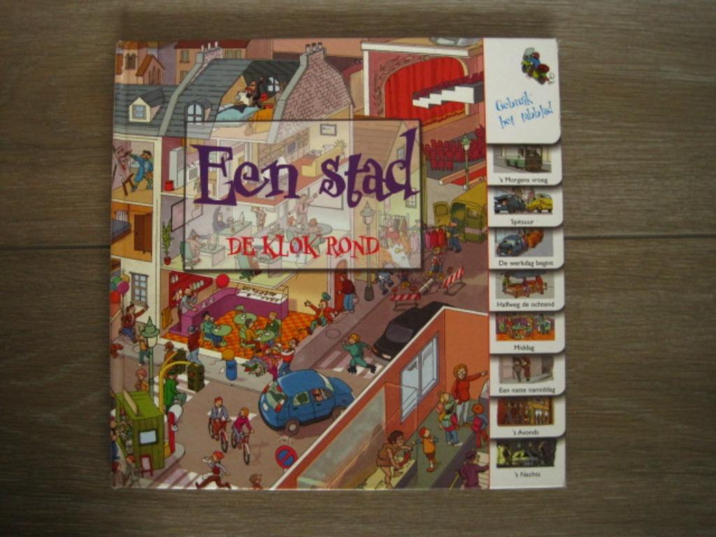 Boek Een stad de klok rond - zoek en lees boek vanaf 4 jaar, Gelezen, Non-fictie, Ophalen of Verzenden, Voorleesboek