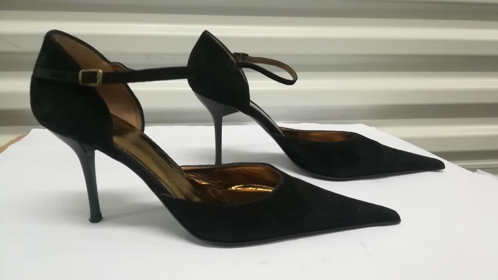 455A* CECIL sexy zwarte leren pumps (40), Kleding | Dames, Schoenen, Pumps, Verzenden, Zwart, Gedragen