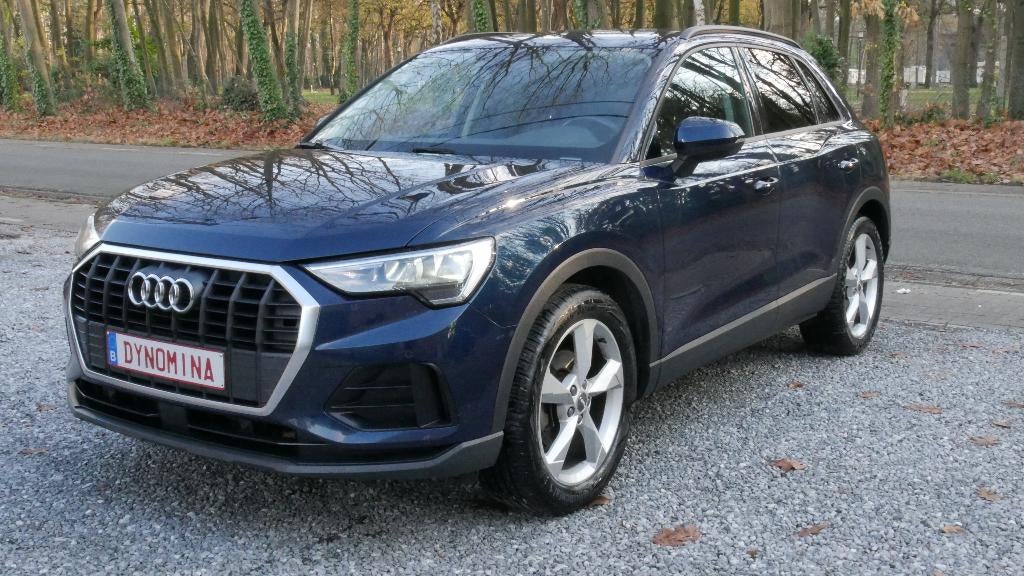 AUDI Q3 1.5TSI DSG SPORT M20 114DKM 12M GARANTIE, 4 cilinders, Blauw, Leder, 5 zetels