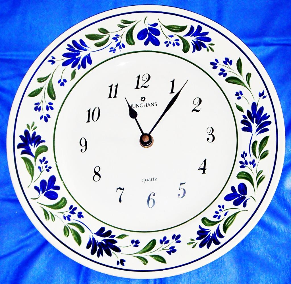 Horloge ronde JUNGHANS en faïence Churchill, quartz, 24 cm, Enlèvement ou Envoi, Neuf, Analogique, Horloge murale