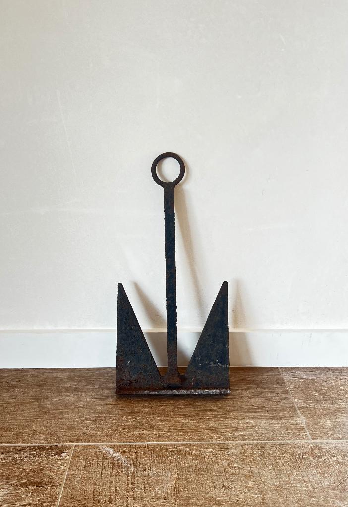 Oud bootanker, anker ijzer decoratie bruut industrieel grof, Ophalen of Verzenden