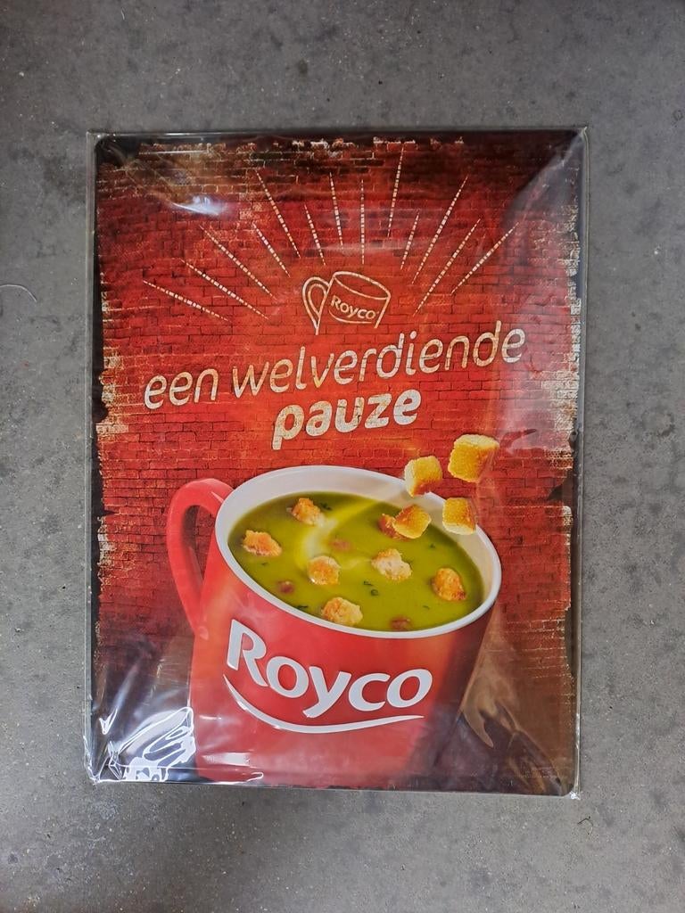 Enseigne publicitaire en métal Royco, Collections, Enlèvement ou Envoi, Neuf, Panneau publicitaire