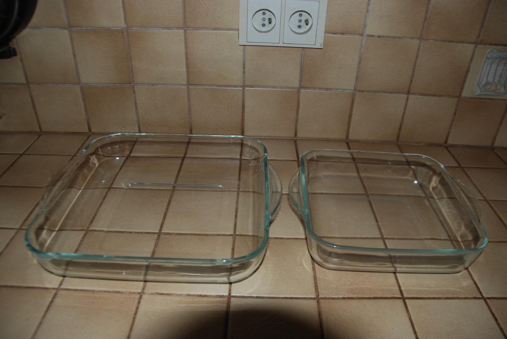 Pyrex Lot de 2 plats à gratin carrés en verre avec poignées, Enlèvement, Comme neuf, Verre, Autres types