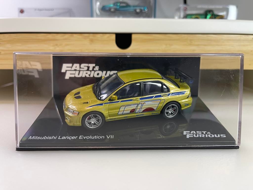 1:43 Altaya - Paul Walker Mitsubishi Lancer EVO VII, Verzenden, Zo goed als nieuw, Auto, Overige merken