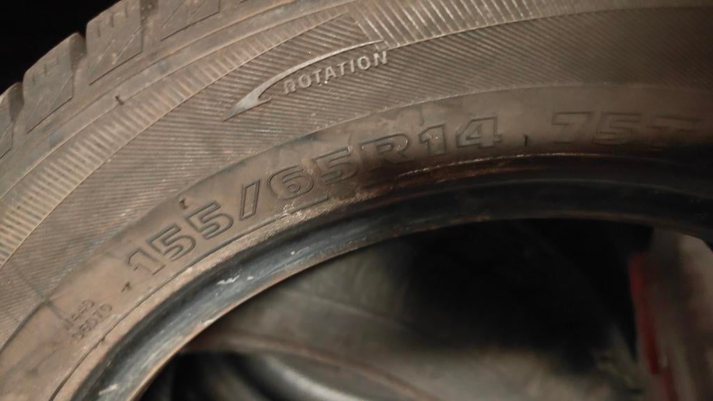 Pneus d'hiver Hankook 155/65/14 de taille 155/65r14, Enlèvement, Utilisé, Nissan