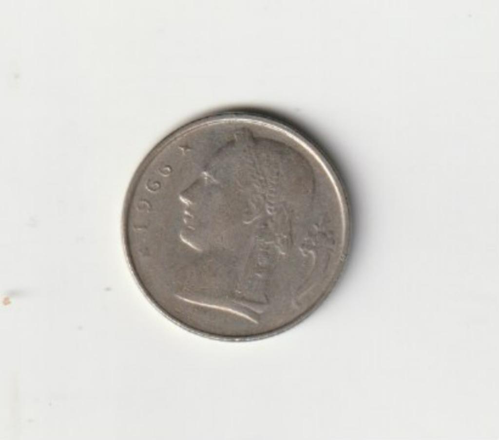 BELGIE BELGIUM  BAUDOUIN 5 FRANK 1966 NL, Ophalen of Verzenden, Metaal, Losse munt