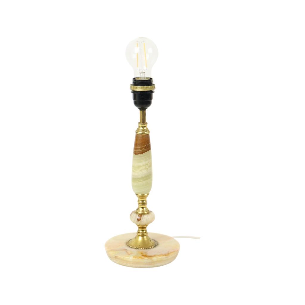 Vintage Tafellamp Onyx Marmer Messing Klassiek Sixties, Ophalen of Verzenden