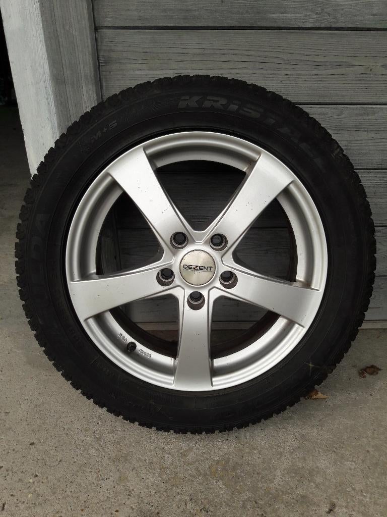 4 st winterbanden 205/55 R16 91H op DEZENT alu velgen, Ophalen, Gebruikt, 16 inch, Banden en Velgen