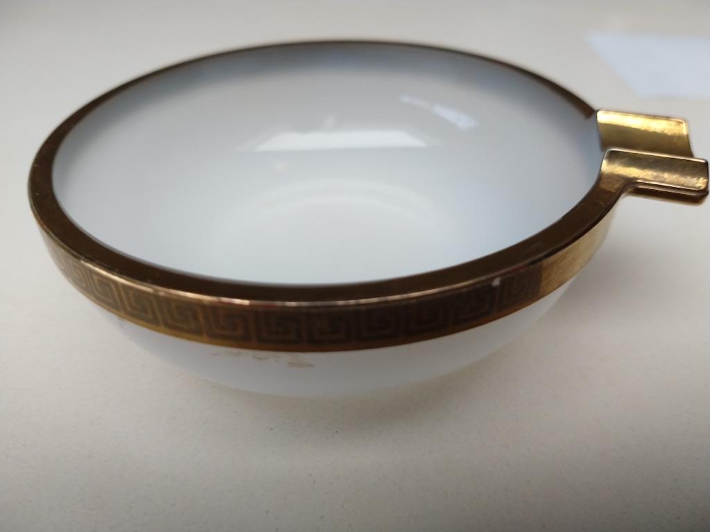 Arcopal asbak afgewerkt met koper, made in france, Ophalen, Asbak