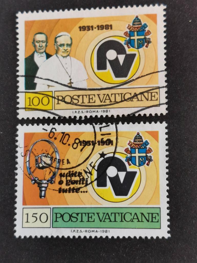 Vaticaanstad 1981 - 50 jaar Radio Vaticaan, Postzegels en Munten, Ophalen of Verzenden, Gestempeld