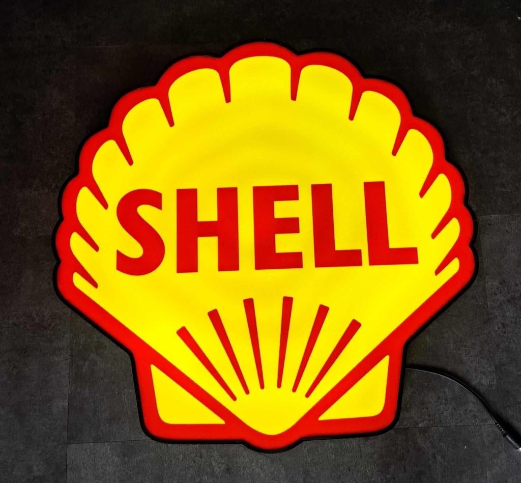 Shell licht reclame mancave showroom garage decoratie lamp, Ophalen of Verzenden, Zo goed als nieuw, Lichtbak of (neon) lamp