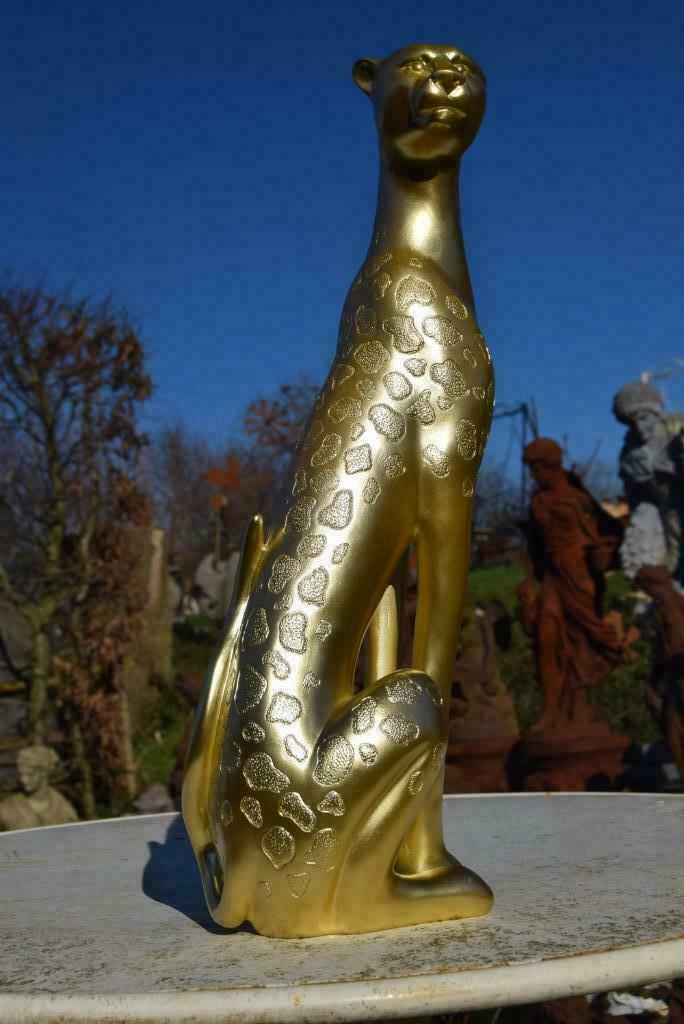 Panthère assise en résine patinée bronze, Enlèvement ou Envoi, Neuf