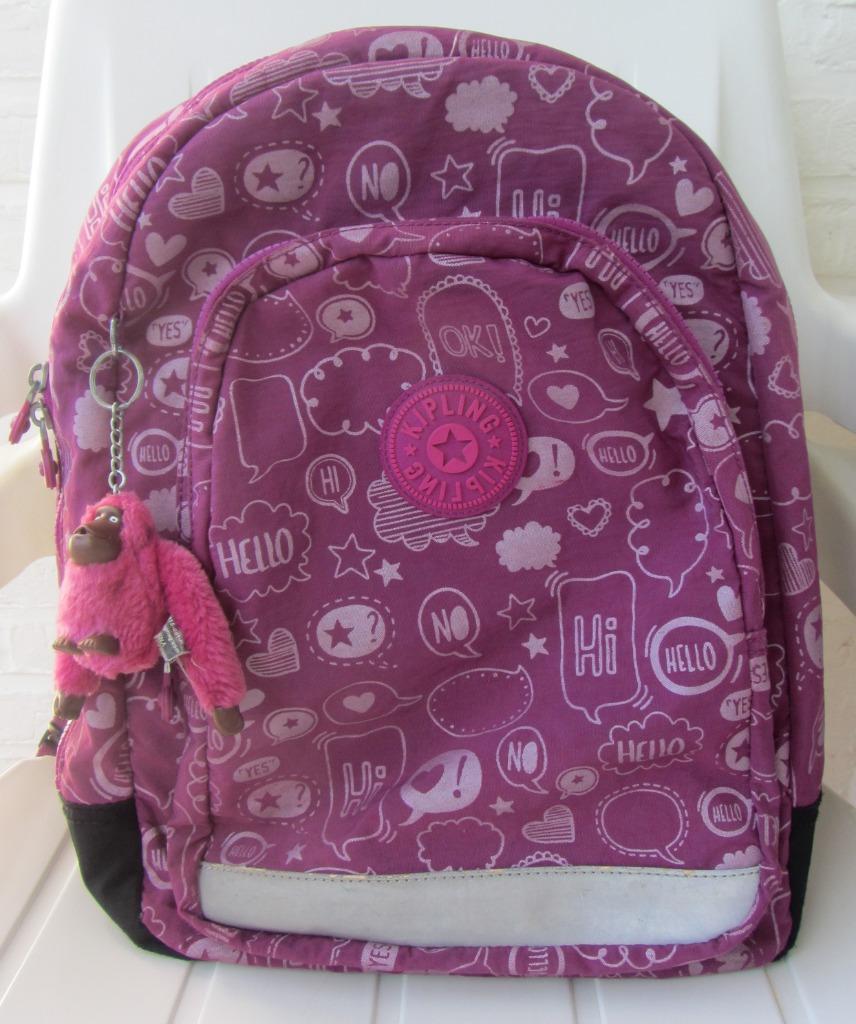 Kipling - Boekentas / Rugzak (met aapje) groot formaat, Rugtas, Ophalen of Verzenden, Roze, 30 tot 40 cm
