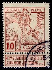 Belgique 1910 - Caritas n 87, Timbres & Monnaies, Envoi, Oblitéré