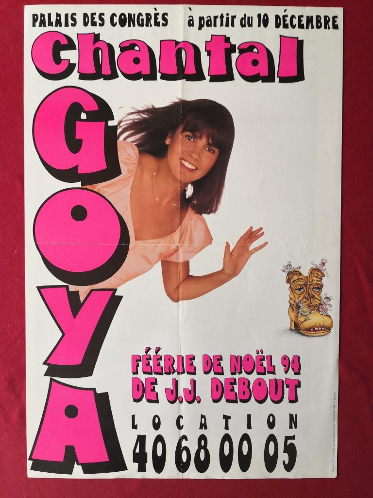 CHANTAL GOYA - AFFICHETTE RARE ET ORIGINALE -  40/60 CM, Enlèvement ou Envoi, Rectangulaire vertical, A1 jusqu'à A3, Musique