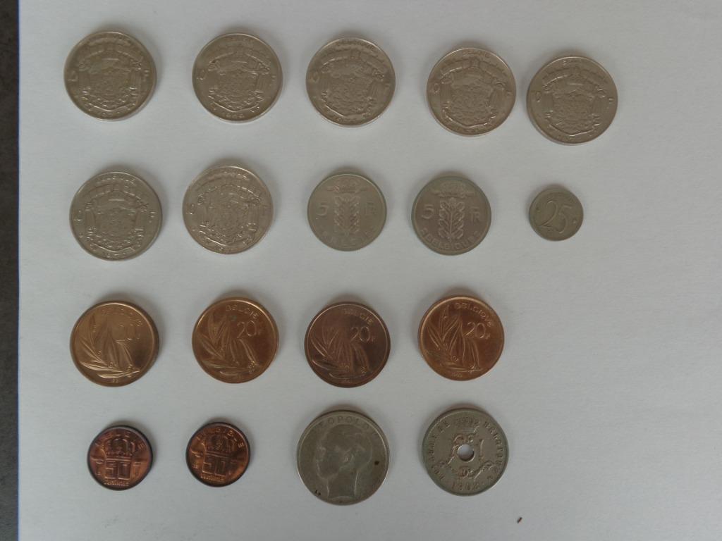 18 pièces de monnaie de Belgique + 1 des Pays-Bas, Enlèvement