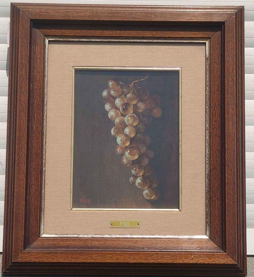 Huile sur panneau grappe de raisin signe Ferdinand pire, Antiquités & Art, Enlèvement ou Envoi