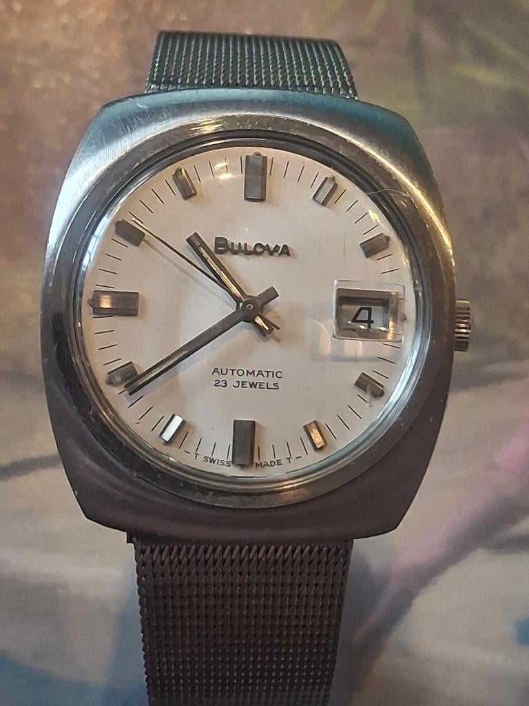 Vintage Bulova automatisch horloge, Handtassen en Accessoires, Horloges | Heren, Ophalen of Verzenden, Gebruikt, Polshorloge, Overige merken