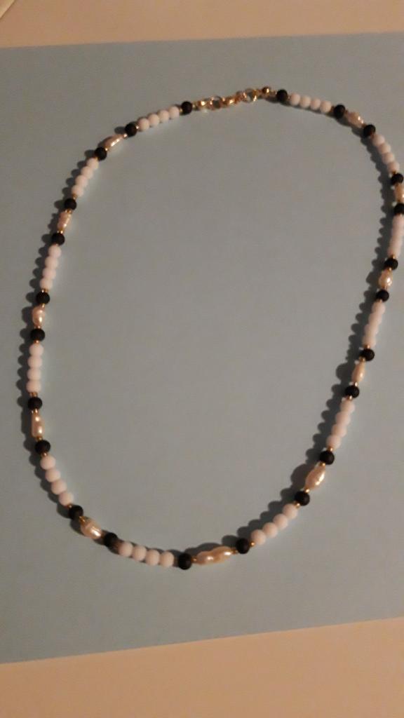 Ketting met zoetwaterparels, Verzenden, Nieuw, Wit, Overige materialen