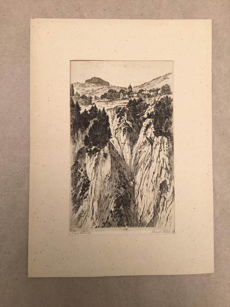 Gesigneerde authentieke gravure Carl Strauss, Ophalen of Verzenden, Gravure, Gesigneerd