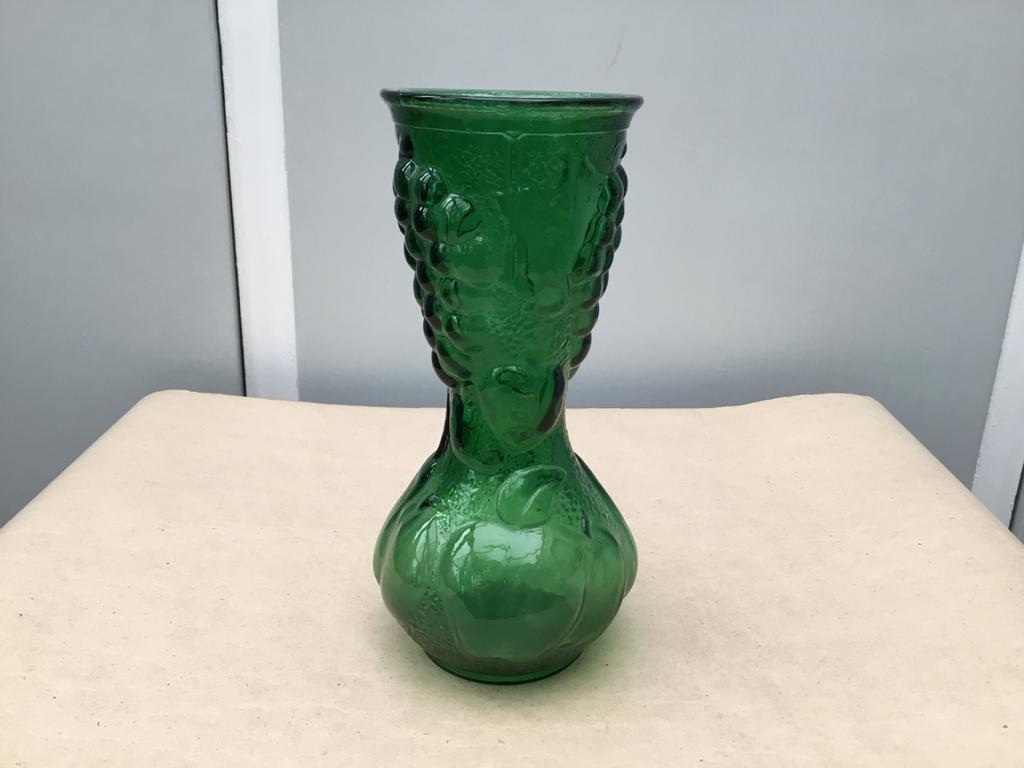Vaas karaf in groen glas Italië, Ophalen of Verzenden
