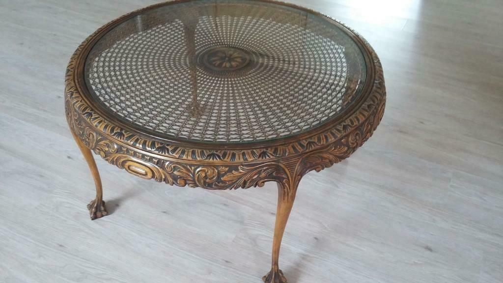 Ronde salontafel eik, Huis en Inrichting, Tafels | Salontafels, Ophalen, Gebruikt