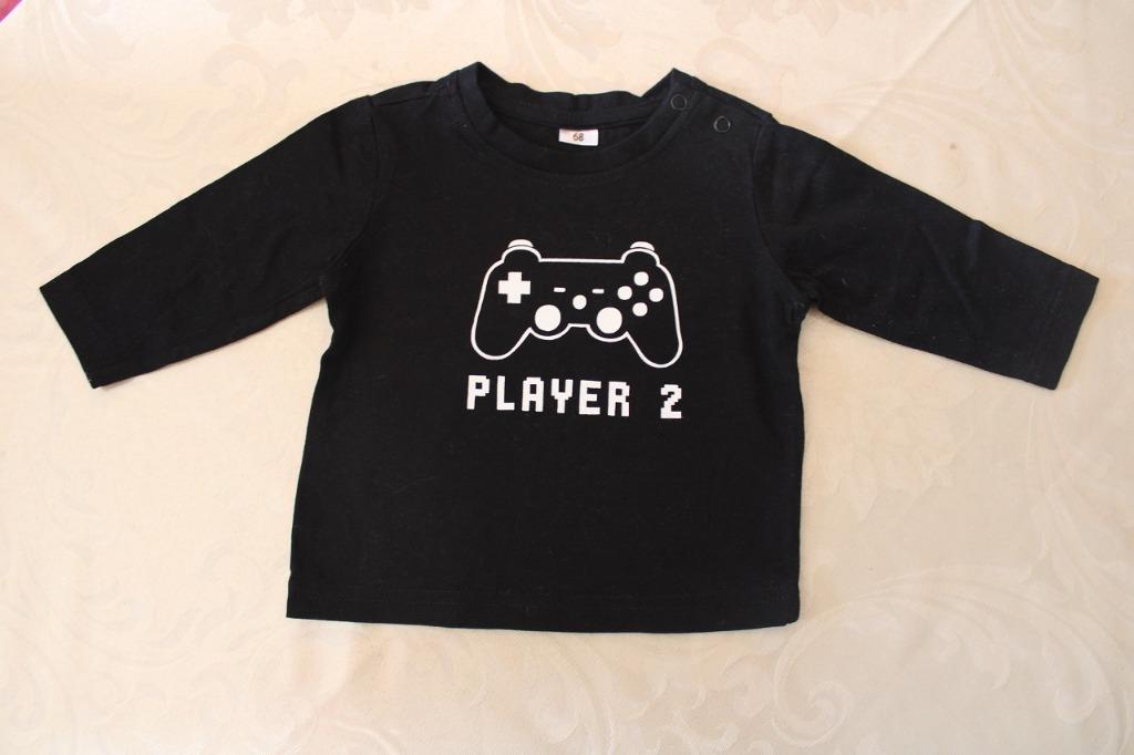 T-shirt lange mouw Player 2 zwart maat 68, Kinderen en Baby's, Babykleding | Maat 68, Zeeman, Jongetje of Meisje, Ophalen of Verzenden